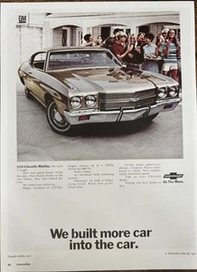 Foto de recorte de libro Chevrolet Chevelle Malibu 1970 anuncio impreso - Imagen 1 de 1