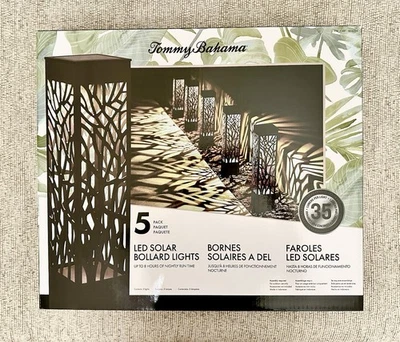 🔥NEW🔥 Tommy Bahama Square Solar Bollard Lights, 35 Lumen, 5-pack