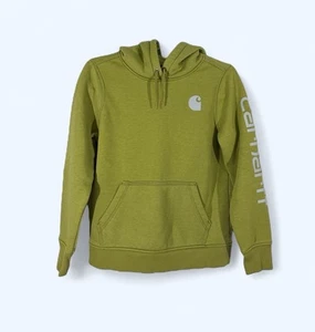 Carhartt Olive Green Women's Relaxed Fit Midweight Graphic Hoodie Size MEDIUM - Picture 1 of 6