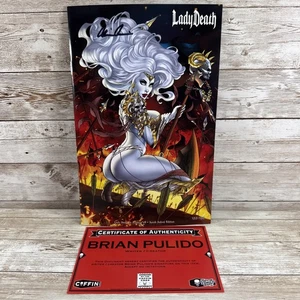 Cómics de Lady Death Injustice Suhng 122/150 certificado de autenticidad firmado Pulido casi nuevo Coffin LTD - Imagen 1 de 11