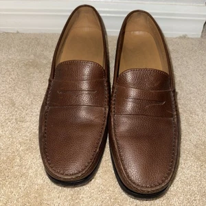 TOD'S Herren Schuhe Kaffee Braun Kiesel Leder Penny Loafer Italien Größe 9,5 - Bild 1 von 6