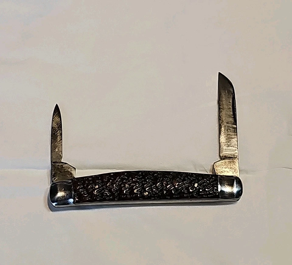 Cuchillo de 2 hojas con mango de ciervo Savoy Cutlery Co. Alemania raro de principios de 1900. Gran Snap Foto 1 de 4