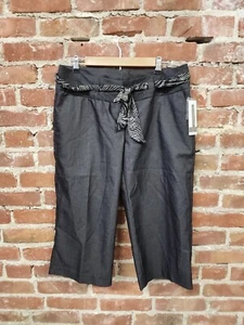 Women's Hillard & Hanson Brown stretch Capri's size 12 NWT - Picture 1 of 4