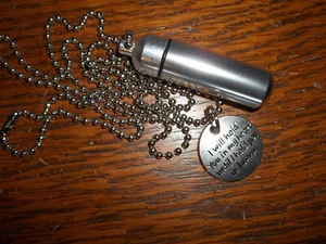 Silberfarbener Schlüsselanhänger Urne Fläschchen Halskette ~ 30" ~ Ich werde dich in meinem Herzen halten Charm/Tasche - Bild 1 von 4