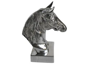 Horse Head Aluminum Statue Desk Book Shelf Decoration Figurine 9 inches - Picture 1 of 5