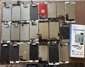 Lot 23 Iphone Assorted Brookking Screen Untested for part only. - Picture 1 of 3