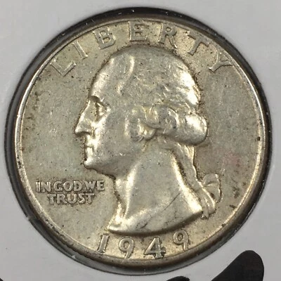 1949 Washington Quarter - About Uncirculated (AU) KM#164 90% Silver - 7621-PC - Image 1 of 4