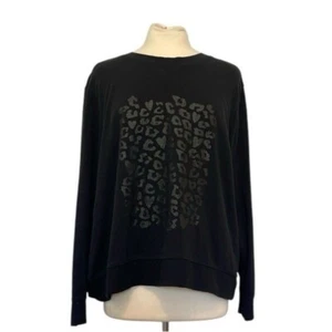 Banana Republic Sweatshirt Leopardenmuster Grafik schwarz Gr. XL - Bild 1 von 8