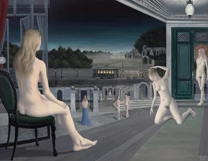 PAUL DELVAUX Poster or Rolled Canvas Print "Le soir Tombe" - Picture 1 of 1
