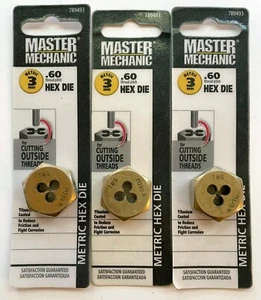 3 MASTER MECHANIC 3MM-.60 MATRIZE 1" METRISCH TITANBESCHICHTETE MATRIZEN 789493 - Bild 1 von 3