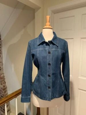 Jaqueta jeans Mondi azul destacável gola de pele sintética tamanho 38/8 - Imagem 1 de 4