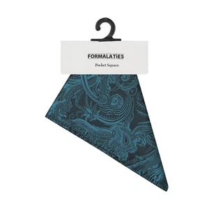 Formalaties Tapestry Floral Print Pocket Square Handkerchief in Jade - Picture 1 of 2
