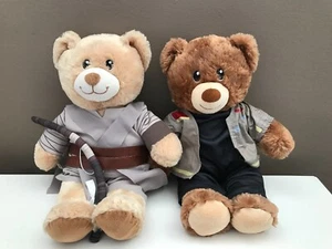 BUILD A BEAR STAR WARS REY & FINN LOT * FACTORY BEARS WITH COSTUMES * MARVEL - Picture 1 of 3