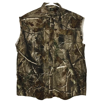 Redhead Real Tree AP Camouflage Sleeveless Button Up Shirt Men's XL Hunting EUC - Image 1 of 4