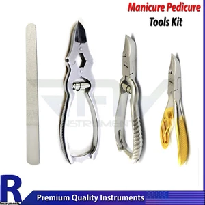 Manicure Pedicure Podiatrist Nail Care Kit Instruments Toenail Nippers Clipper - Picture 1 of 5