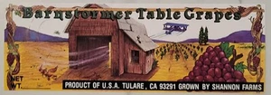 Label Barnstormer Grapes Tulare California - Picture 1 of 1