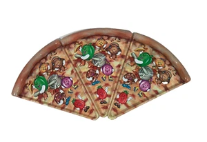 Deborah Mallow Happy Vegetables Pizza Slice Plates 11.5"X9.25" Set Of 3 SEE PICS - Picture 1 of 14