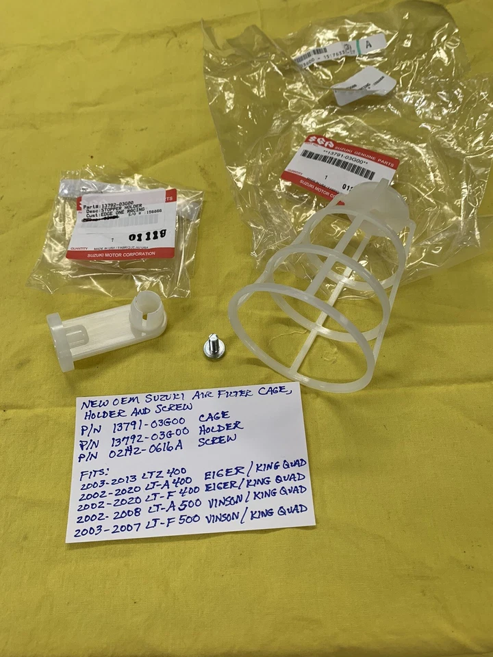 NUEVO FABRICANTE DE EQUIPOS ORIGINALES SUZUKI FILTRO DE AIRE JAULA Y SOPORTE / LTZ400 / EIGER / VINSON 13791-03G00 Foto 1 de 1