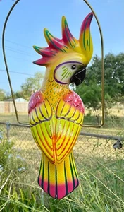XLg Talavera Cockatoo Parrot Bird Animal Ceramic Mexican Pottery Hanging 17" #7 - Picture 1 of 7