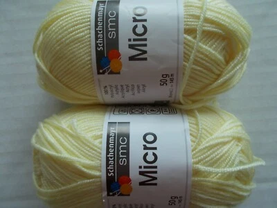 Schachenmayr SMC Micro Mikrofaser Garn, Zitrone, Menge 2 (je 159 Yards) - Bild 1 von 2