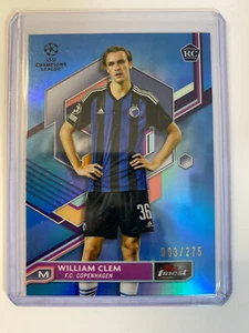 TOPPS UCC CHROME FINEST 2022-2023 WILLIAM CLEM RC FC COPPENHAGEN PARALLEL 3/275 - Picture 1 of 2