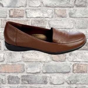 Mocasines cómodos Trotters JENN para mujer sin cordones de cuero granulado marrón talla 8,5N - Imagen 1 de 13