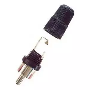 10 Pack of RCA Type Phono Connectors Male Plastic Black - Picture 1 of 1