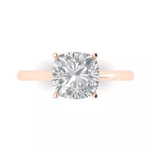 2.50ct Cushion Engagement Promise Wedding Statement Bridal Ring 14k Rose gold - Picture 1 of 11