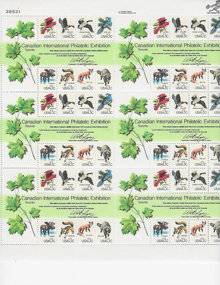 US CAPEX Canadian Philatelic Expo 13c Stamp Sheet Scott 1757a - Image 1 of 1