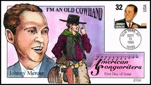 32c Johnny Mercer Songwriter Collins Hand Painted First Day Cover - Bild 1 von 1