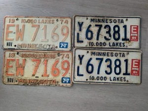 Vintage 2 Matched pair sets Minnesota truck License Plate Minnesota - Picture 1 of 2