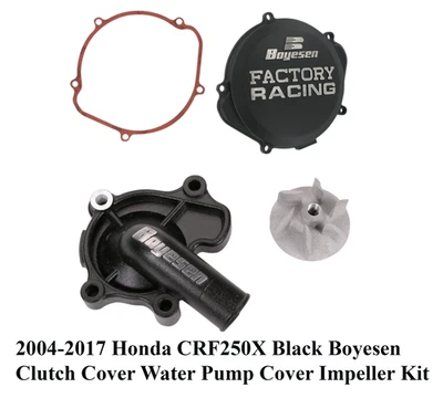 Honda CRF250X 2004-2017 negro Boyesen cubierta de embrague cubierta de bomba de agua kit de impulsor Foto 1 de 4