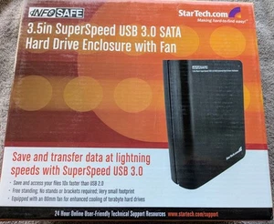 Info Safe StarTech 3.5 in USB 3.0 Sata Hard Drive Enclosure with FAN - Photo 1/3