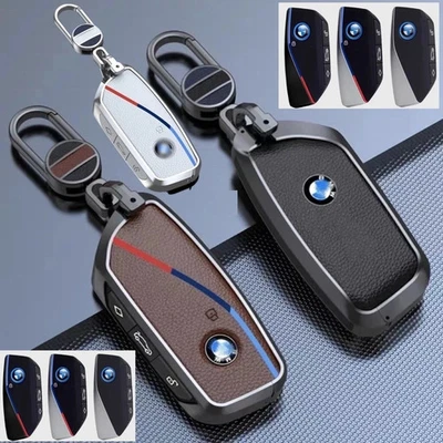 Leather Key Fob Case Cover Shell for BMW X5 X6 X7 iX i5 i7 5 7 XM NEW - Image 1 of 4