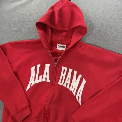 Alabama Hoodie Adult XL Red Crimson Tide Full Zip Fleece Sweatshirt Vintage USA - Image 1 of 4