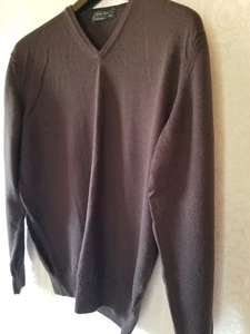 Herren Feinstrick sehr tiefbraun Pullover Pulli 100% Wolle Gr. XL / 43" Zara - Bild 1 von 4