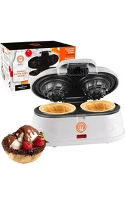 MasterChef Double Waffle Bowl Maker, Bakes Two 4" Bowls at Once, Fun for Parties - Picture 1 of 4