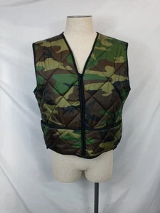 Vintage Woodland Camo Quilted Vest Mens L Puffer Liner 90s Y2K Outdoor Northwest - Picture 1 of 10