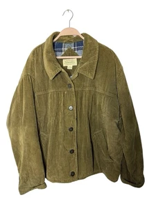 Vintage St John's Bay green corduroy flannel quilted lining chore jacket sz 2X - Picture 1 of 4