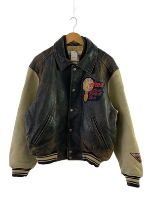 AVIREX 90s Indian Head Varsit Leather Jacket Men's M Size - Image 1 of 4