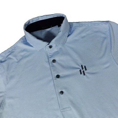 Greyson Horizon Irish Open Golf Performance Polo Blue Striped Shirt Medium - Image 1 of 4