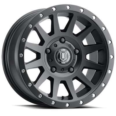 17x8.5 Icon Alloys Compression Satin Black Wheel 5x5 (-6mm) - Image 1 of 4