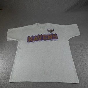 Vintage Baltimore Ravens Shirt Mens Large Gray 90s Single Stitch NFL Football - Picture 1 of 21