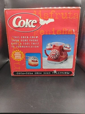 Vintage Coca Cola Snow Dome Phone Telephone Original Box 2 Hand Sets Manual - Image 1 of 4