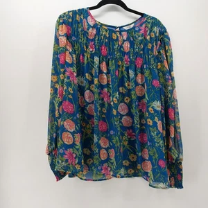 Terra & Sky Womens Floral Blouse 1X Spring Polyester Easter - Picture 1 of 14