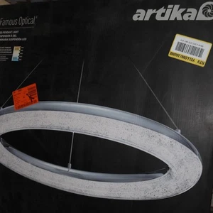 Artika Famous Optical 1-Light Modern Integrated LED Pendant Light Fixture Chrome - Picture 1 of 4