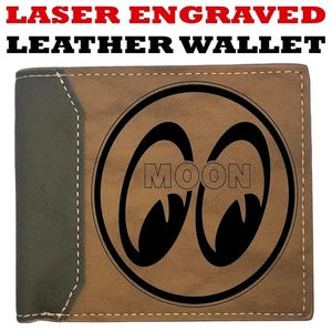 Custom MOON EYES LOGO Geldbörse - Bifold Leather Wallet - Premium Quality - Bild 1 von 5