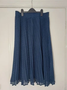 Cotton Traders/Women's Pleated Mid-Length Skirt/Navy Blue/Size 10-12 - Picture 1 of 5