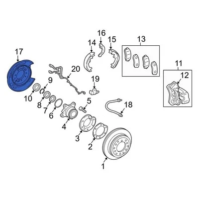 For Toyota 4Runner 2003-2024 Toyota 4650460091 Rear Left Brake Backing Plate - Imagem 1 de 3