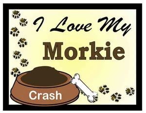IMÁN MORKIE Maltés Yorkie PERSONALIZADO I Love My Morkie - Imagen 1 de 1